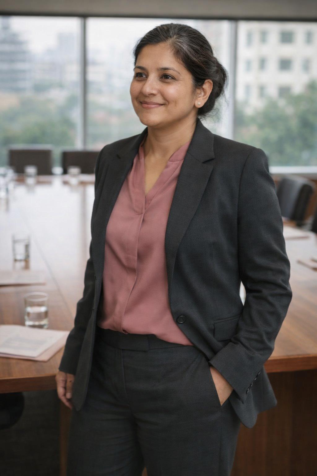 Meera Kapoor wearing the Boardroom outfit